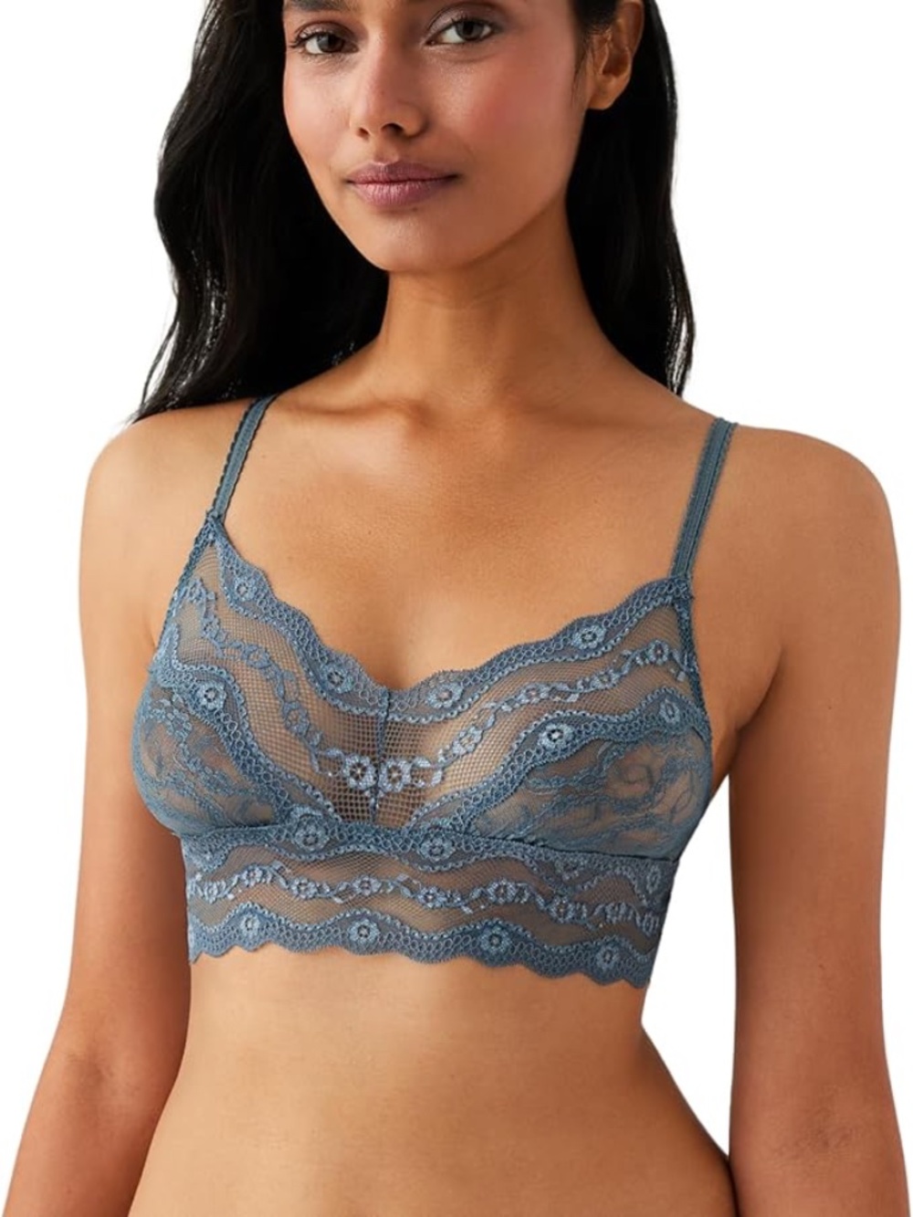 NWT S  b.tempt'd by Wacoal Women's Lace Kiss Sheer Unlined Wire Free Bralette